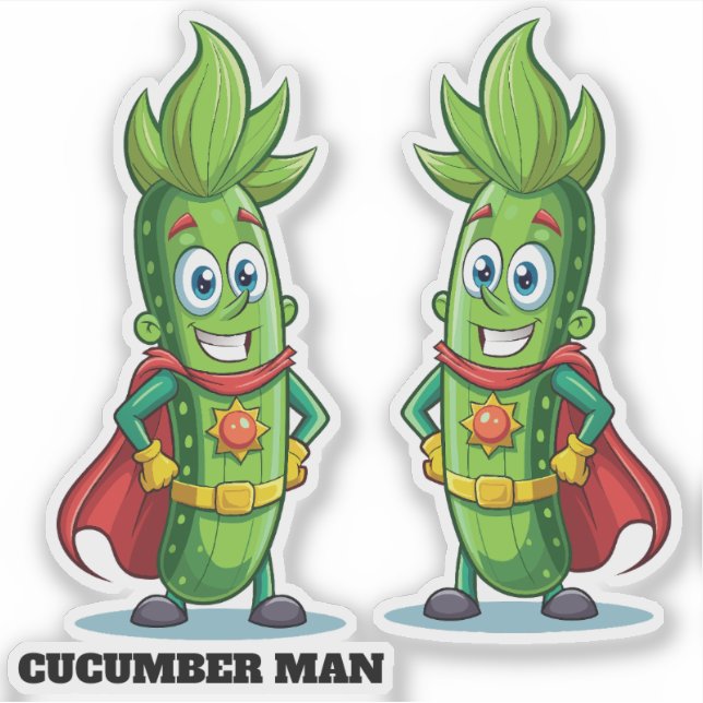 Funny Superhero Cucumber Man (Front)