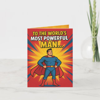 Funny Superhero Dad Comic Father's Day Card