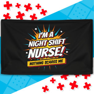 Funny Superhero Night Shift Nurse Appreciation Banner