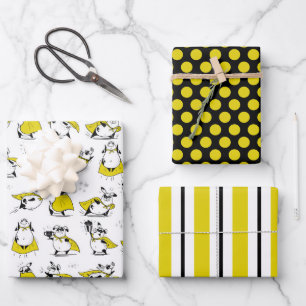 Funny Superhero Pig Wrapping Paper Set of 3