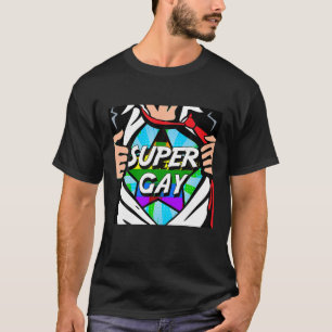 Funny Superhero Super Gay Coming Out LGBT T Shirt