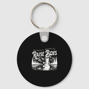 Funny support wildlife raise boys and bear key ring