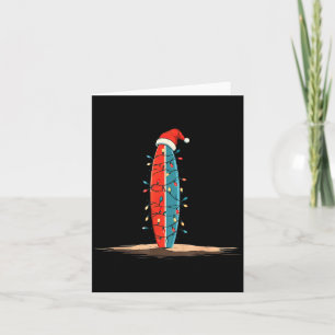 Funny Surf Christmas Lights Lover Surfboard Surfin Card