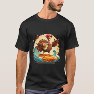 Funny Surf Hawaiian Turkey Surfing Pumpkin Pie Tha T-Shirt