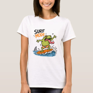 Funny Surf Mode Frog Silly Frog Summer  T-Shirt