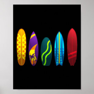 Funny Surfboard Design For Men Women Surfing Surfb Poster