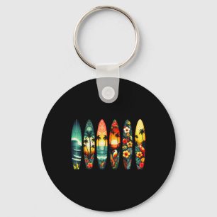 Funny Surfboards Hawaiian Tropical Surfing Lover S Key Ring