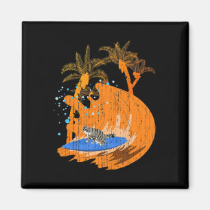 Funny Surfer Animal Cat Surfboard Ocean Sport Wave Magnet