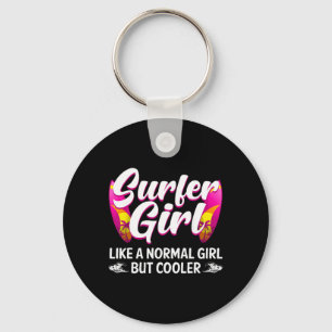 Funny Surfer Girl Design For Surfing Women Kids Su Key Ring