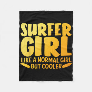 Funny Surfer Girl Design For Women Mom Surf Surfin Fleece Blanket