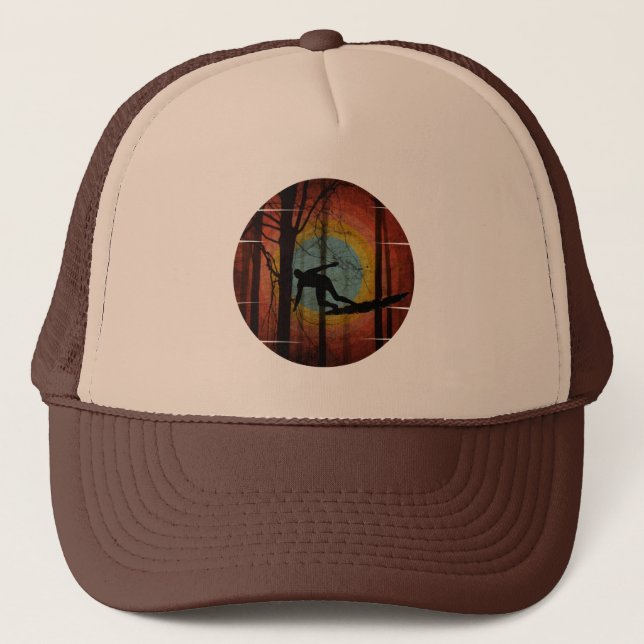 FUNNY SURFER IN THE WOODS TRUCKER HAT (Front)