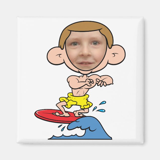 Funny Surfer Photo Face Template Magnet (Front)