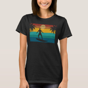 Funny Surfer Surfing Tropical Retro Sunset Vintage T-Shirt