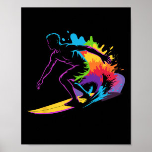 Funny Surfing Art For Men Women Kids Surfing Lover Poster