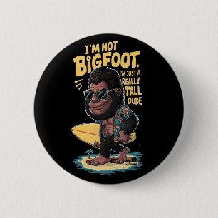 Funny Surfing Bigfoot 6 Cm Round Badge