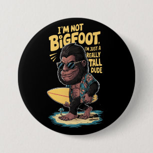 Funny Surfing Bigfoot 7.5 Cm Round Badge