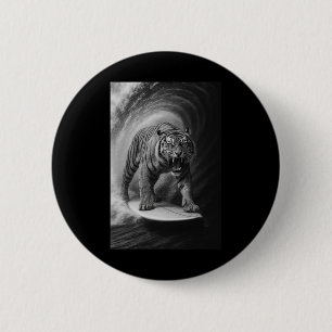 Funny Surfing Bigfoot Sea Selfie On Surfboard Safa 6 Cm Round Badge