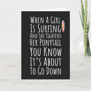 Funny Surfing Cards For Her Surfer Girls Humour