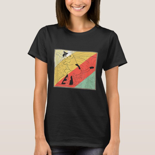 Funny Surfing Cat  Retro Surf Tee (Front)
