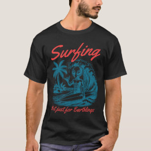 Funny Surfing Cat Selfie With Shark Meme T-Shirt
