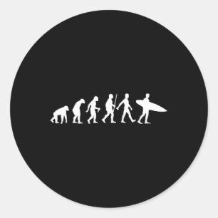 Funny Surfing Designs For Men Women Surfboard Love Classic Round Sticker