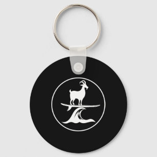 Funny Surfing Goat Cool Kids Farm Animal Goats Gif Key Ring
