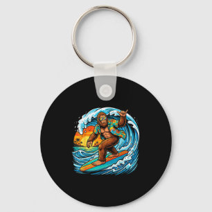 Funny surfing hawaii summer beach surf wave key ring