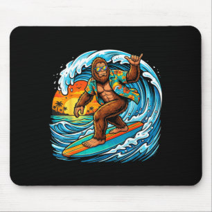 Funny surfing hawaii summer beach surf wave mouse pad