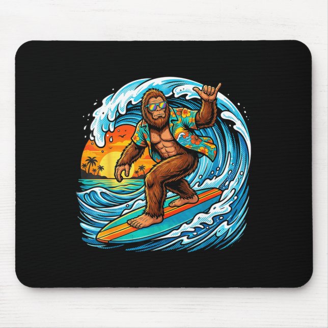 Funny surfing hawaii summer beach surf wave mouse pad (Front)