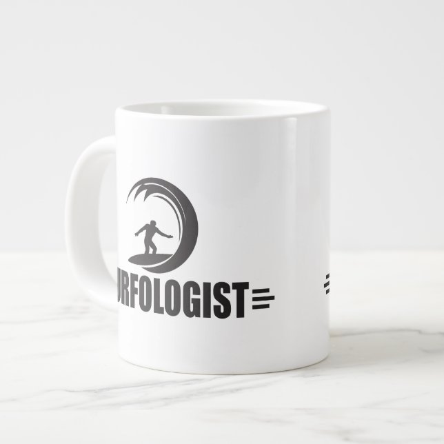 Funny Surfing Large Coffee Mug (Front Left)