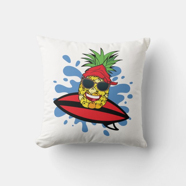 Funny Surfing Pineapple Cushion (Front)