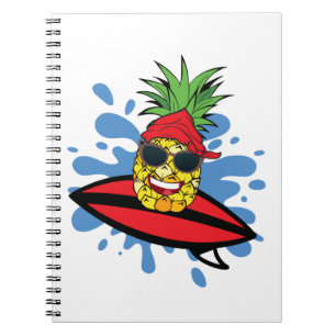 Funny Surfing Pineapple Notebook