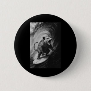 Funny Surfing Possum Selfie On Surfboard Beach Ani 6 Cm Round Badge
