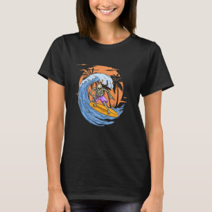 Funny Surfing Skeleton Cool Halloween Cute Surfer T-Shirt