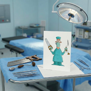 Funny Surgeon Cartoon Hilarious Medical Humour Invitation
