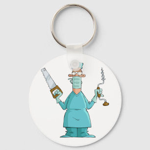 Funny Surgeon Cartoon Hilarious Medical Humour  Key Ring