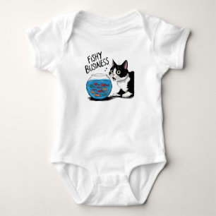 Funny Surprised Cat Baby Bodysuit