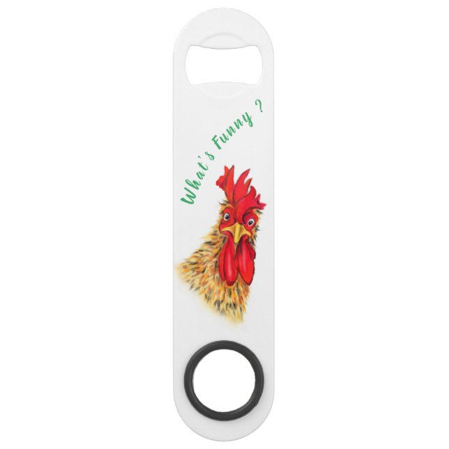 Funny Surprised Curious Rooster - What's Funny ? (Front)