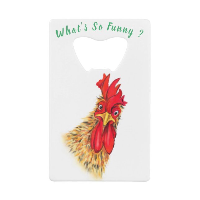 Funny Surprised Curious Rooster - What's So Funny  (Front)