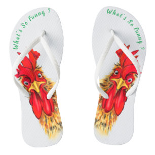 Funny Surprised Curious Rooster - What's So Funny  Thongs
