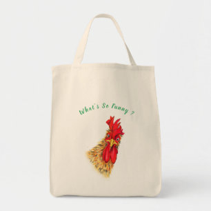 Funny Surprised Curious Rooster - What's So Funny  Tote Bag