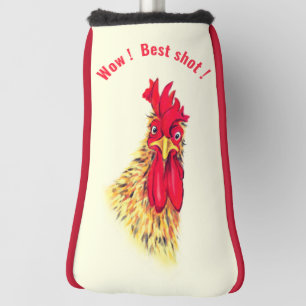 Funny Surprised Roaster Golf Head Cover Your Text