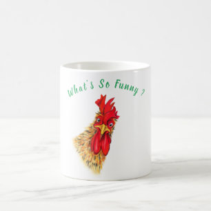 Funny Surprised Rooster Mugs with Text