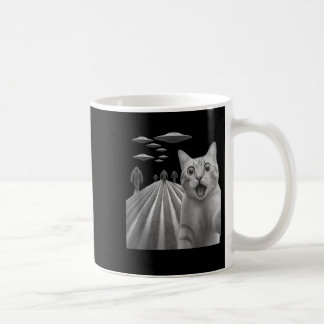 Funny Surprised Scared Cat Selfie With Bigfoot And Coffee Mug