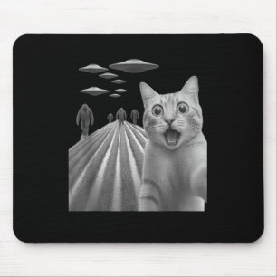 Funny Surprised Scared Cat Selfie With Bigfoot And Mouse Pad