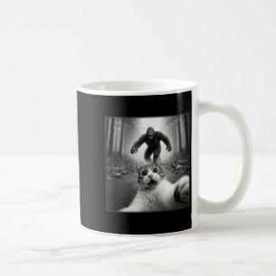 Funny Surprised Scared Cat Selfie with Sasquatsch Coffee Mug