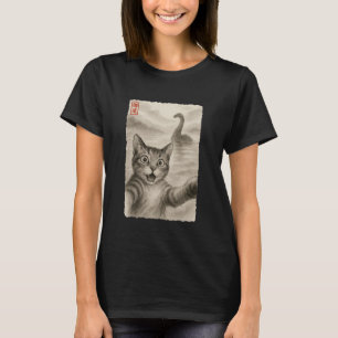 Funny Surprised Scared Cat Taking Selfie Loch Ness T-Shirt