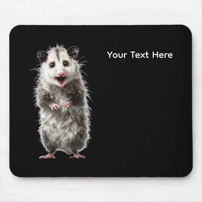 Funny Surprised Shocked Opossum  Mouse Pad (Front)