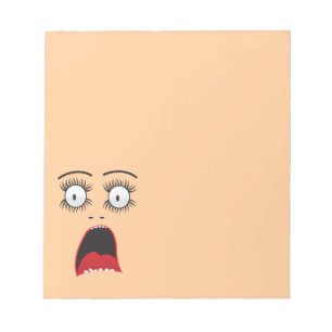 Funny Surprized lady face Notepad
