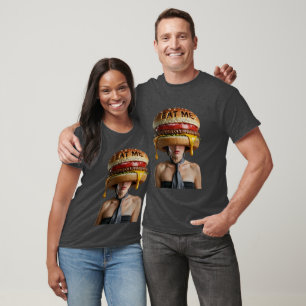 Funny Surreal Cheeseburger Woman T-Shirt